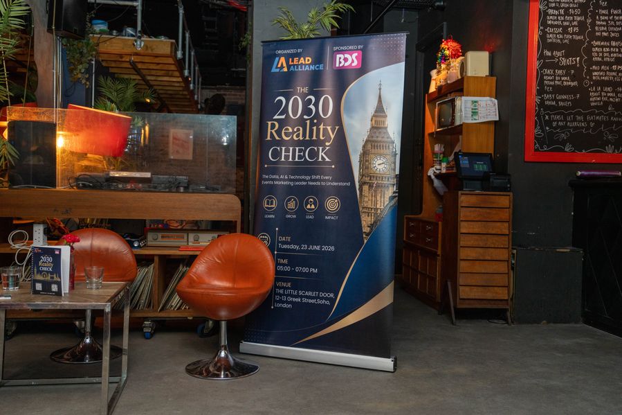 The 2030 Reality Check event banner at the venue